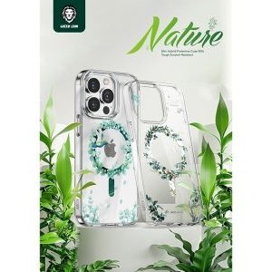 قاب طرحدار مگ سیف آیفون 13 پرو گرین Green iphone 13 Pro Magsafe Nature Case