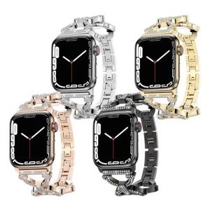 بند فلزی نگین دار اپل واچ 38 و 40 و 41 میلی متر گرین Green Apple Watch 38/40/41mm Bello Jeweled Metal Band